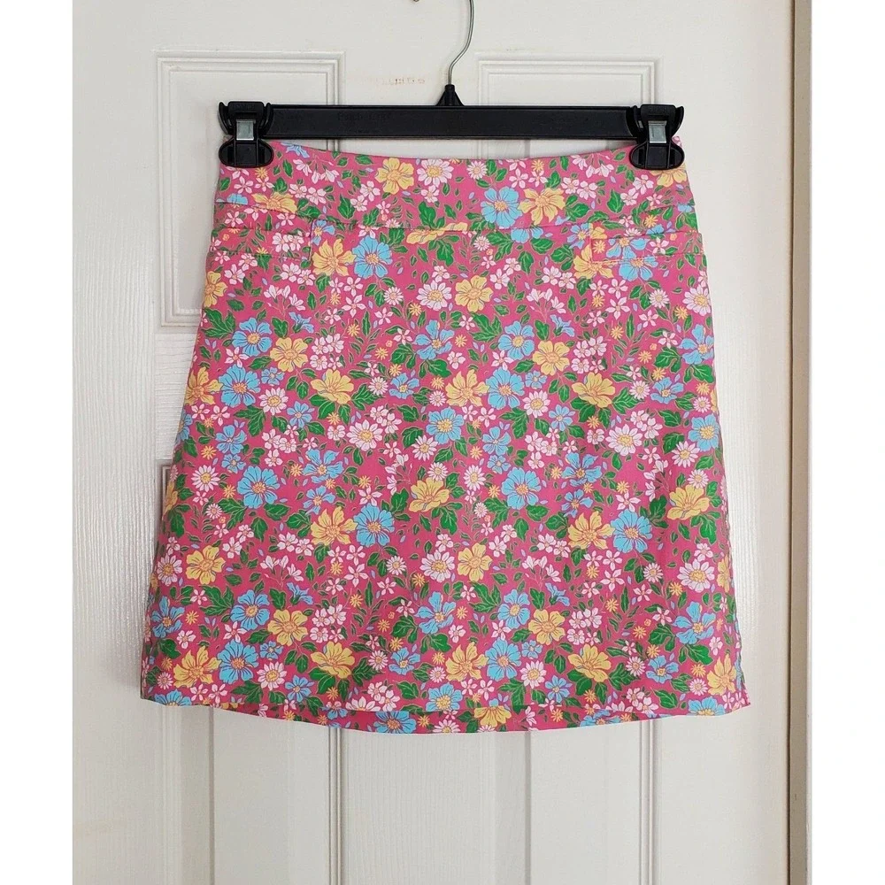 Kim Rogers‎ Skort Pink Floral Print Stretch Casual Summer Activewear 6P